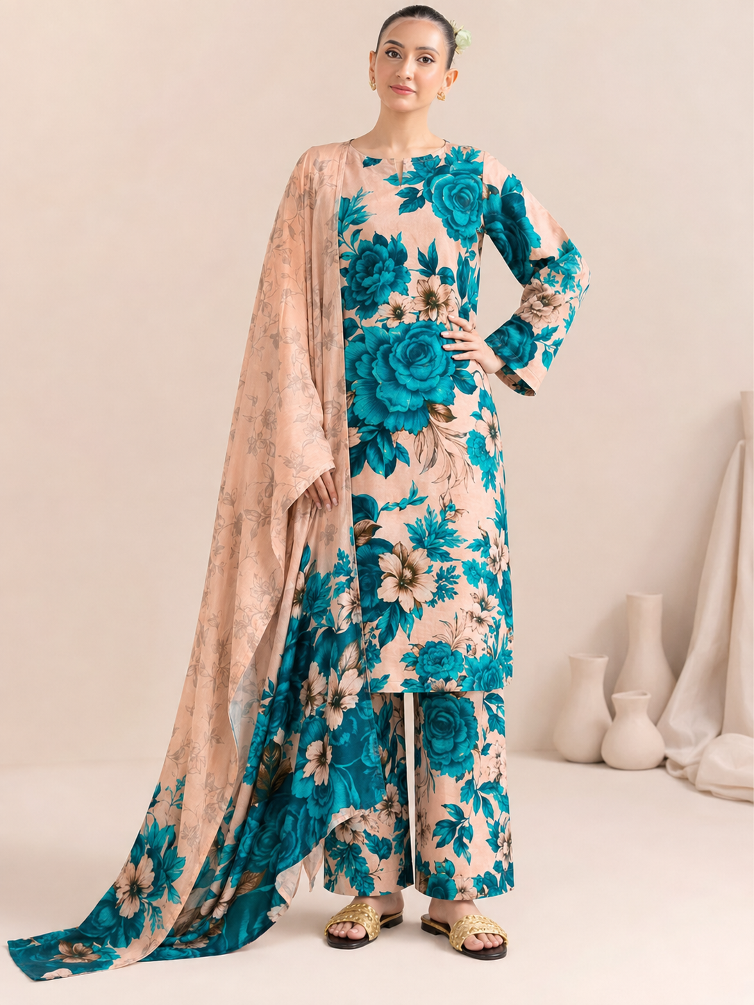 Maria B Linen Digital Printed 3 Piece | MB360