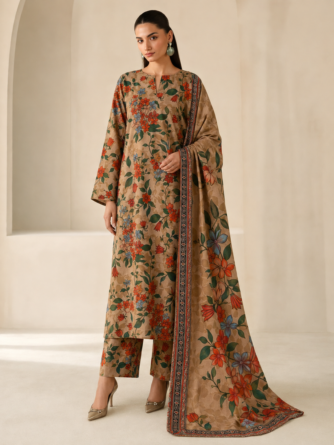 Maria B Linen Digital Printed 3 Piece | MB372