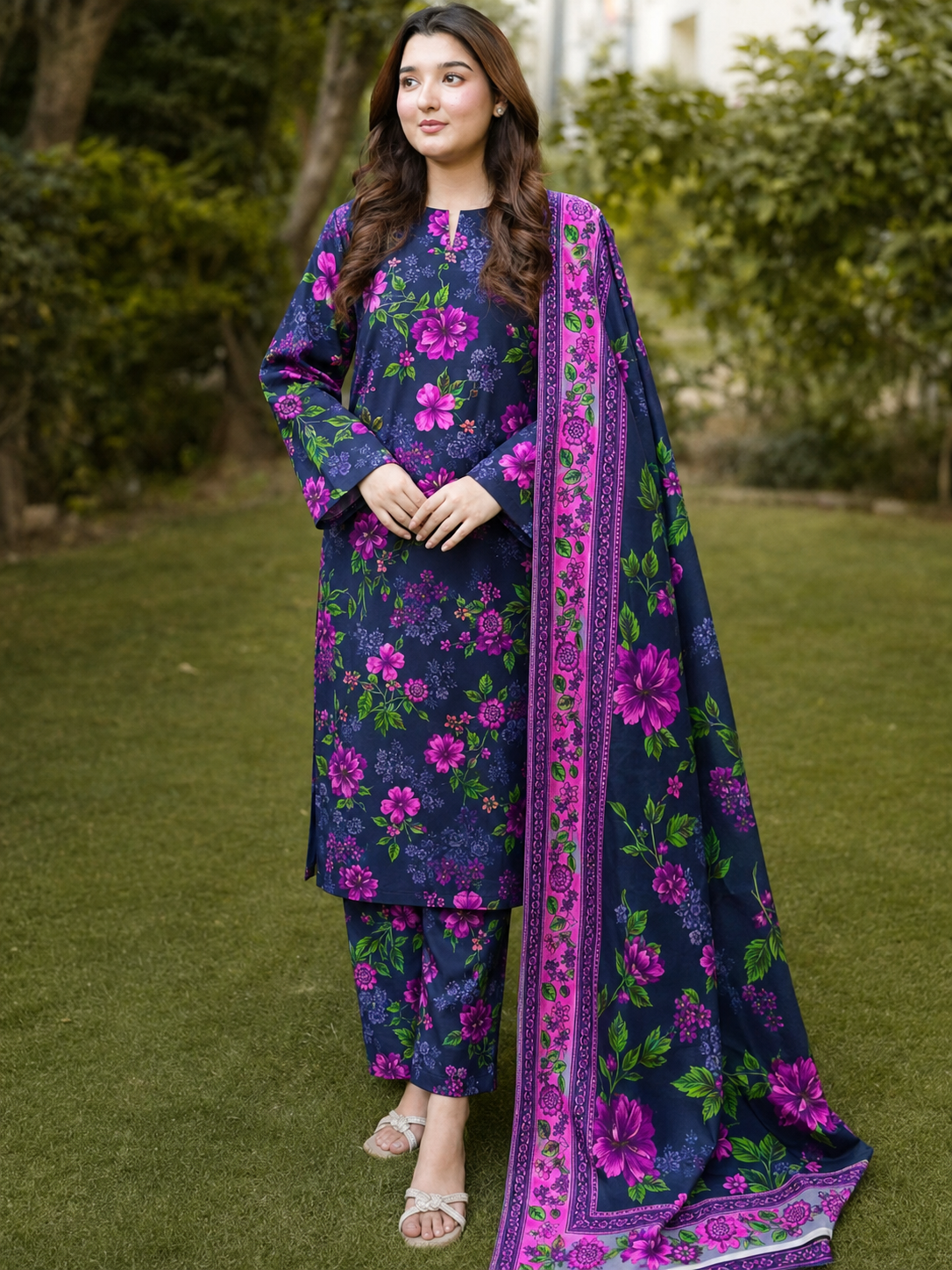 Maria B Linen Digital Printed 3 Piece | MB371