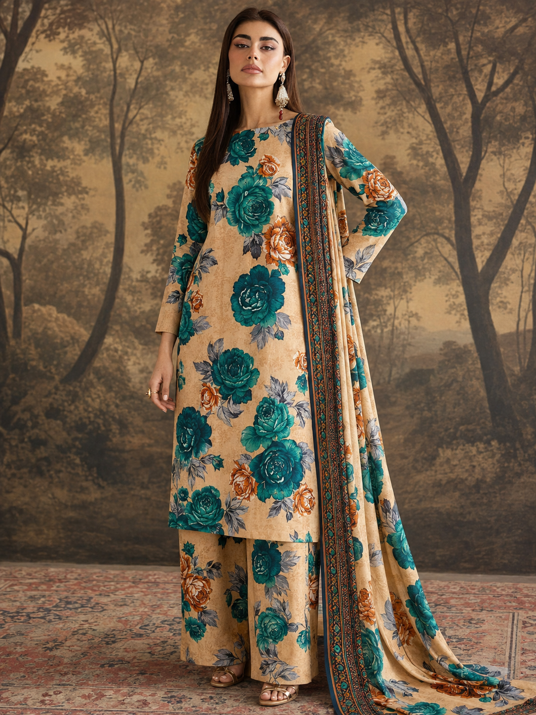 Maria B Linen Digital Printed 3 Piece | MB369