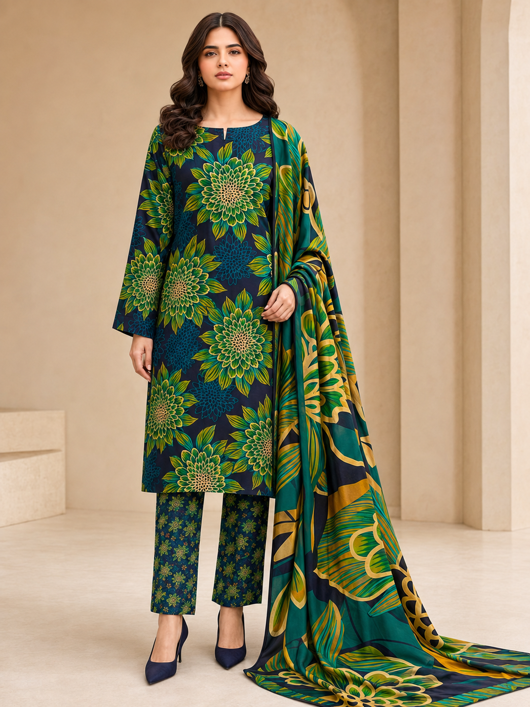 Maria B Linen Digital Printed 3 Piece | MB366
