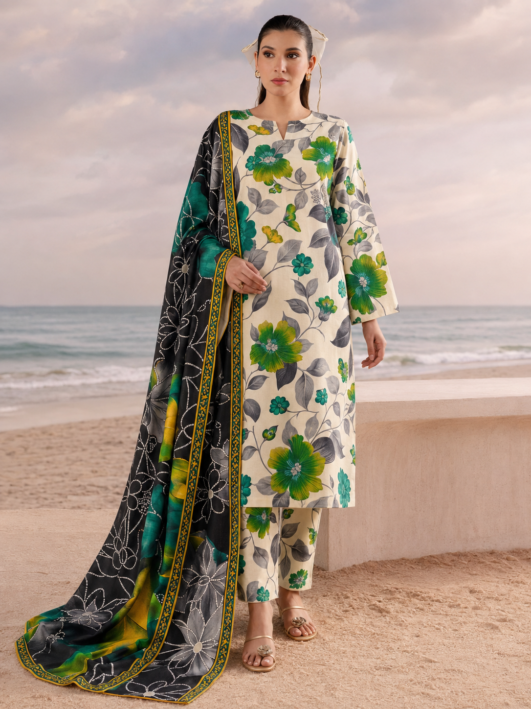 Maria B Linen Digital Printed 3 Piece | MB379