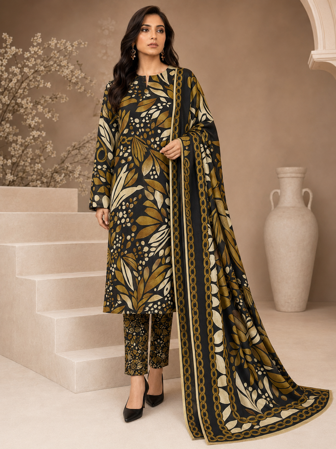 Maria B Linen Digital Printed 3 Piece | MB378