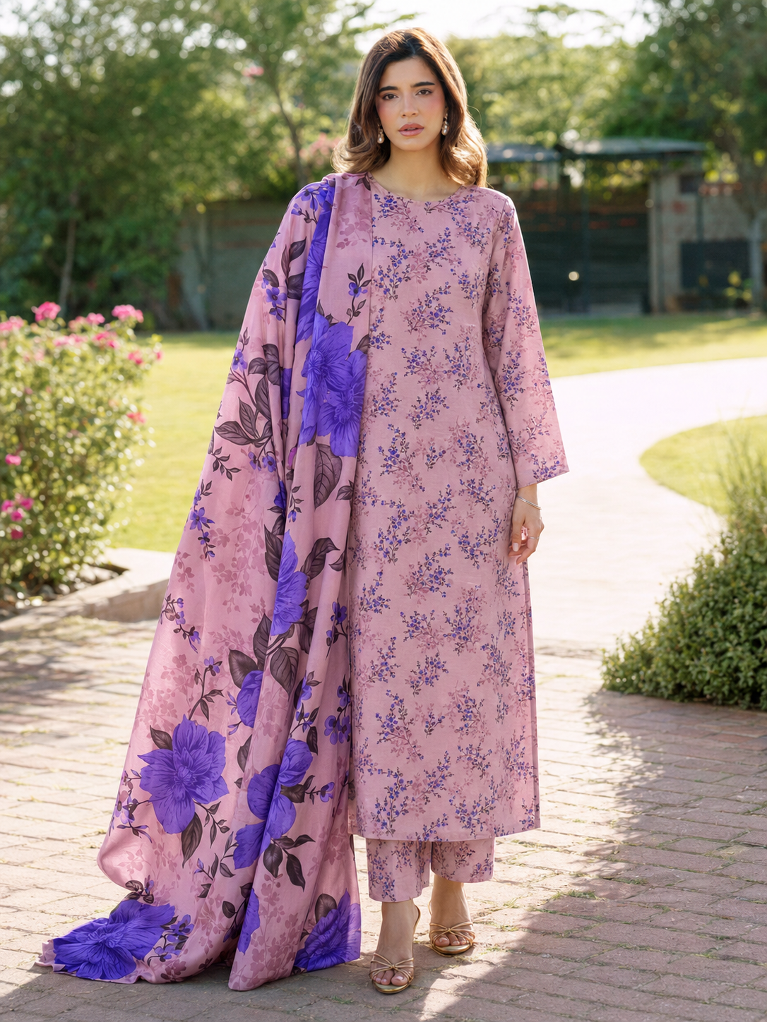 Maria B Linen Digital Printed 3 Piece | MB344