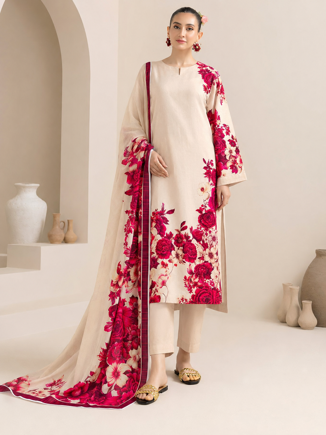 Maria B Linen Digital Printed 3 Piece | MB341