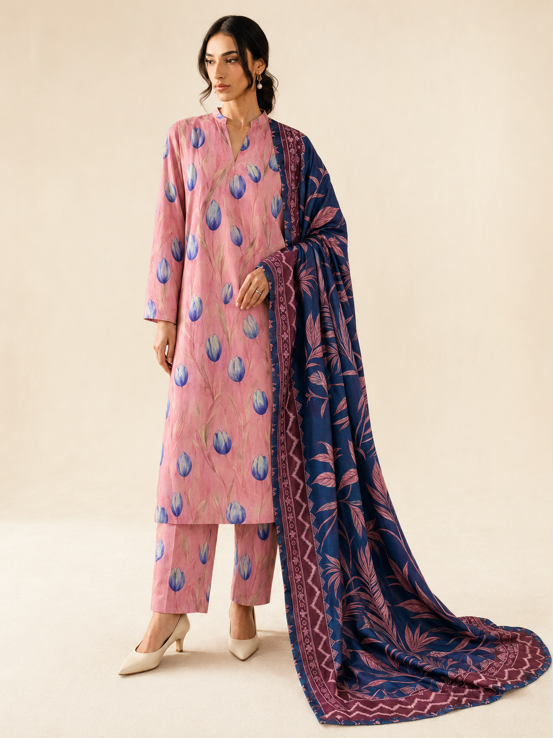 Maria B Linen Digital Printed 3 Piece | MB338