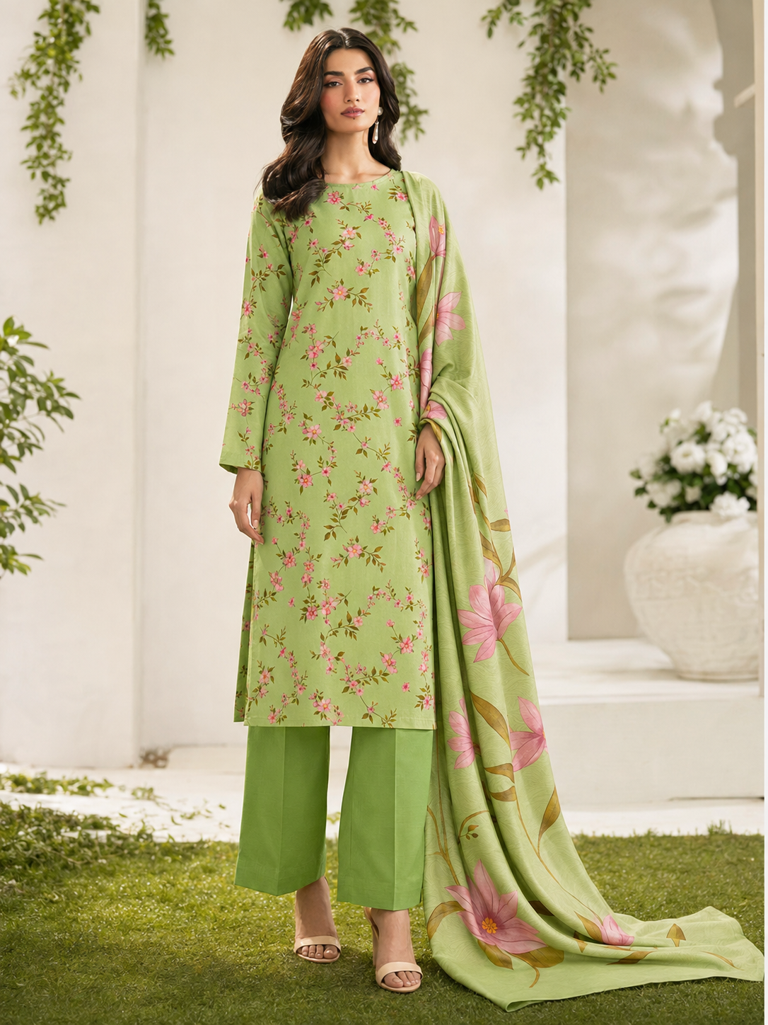 Maria B Linen Digital Printed 3 Piece | MB388