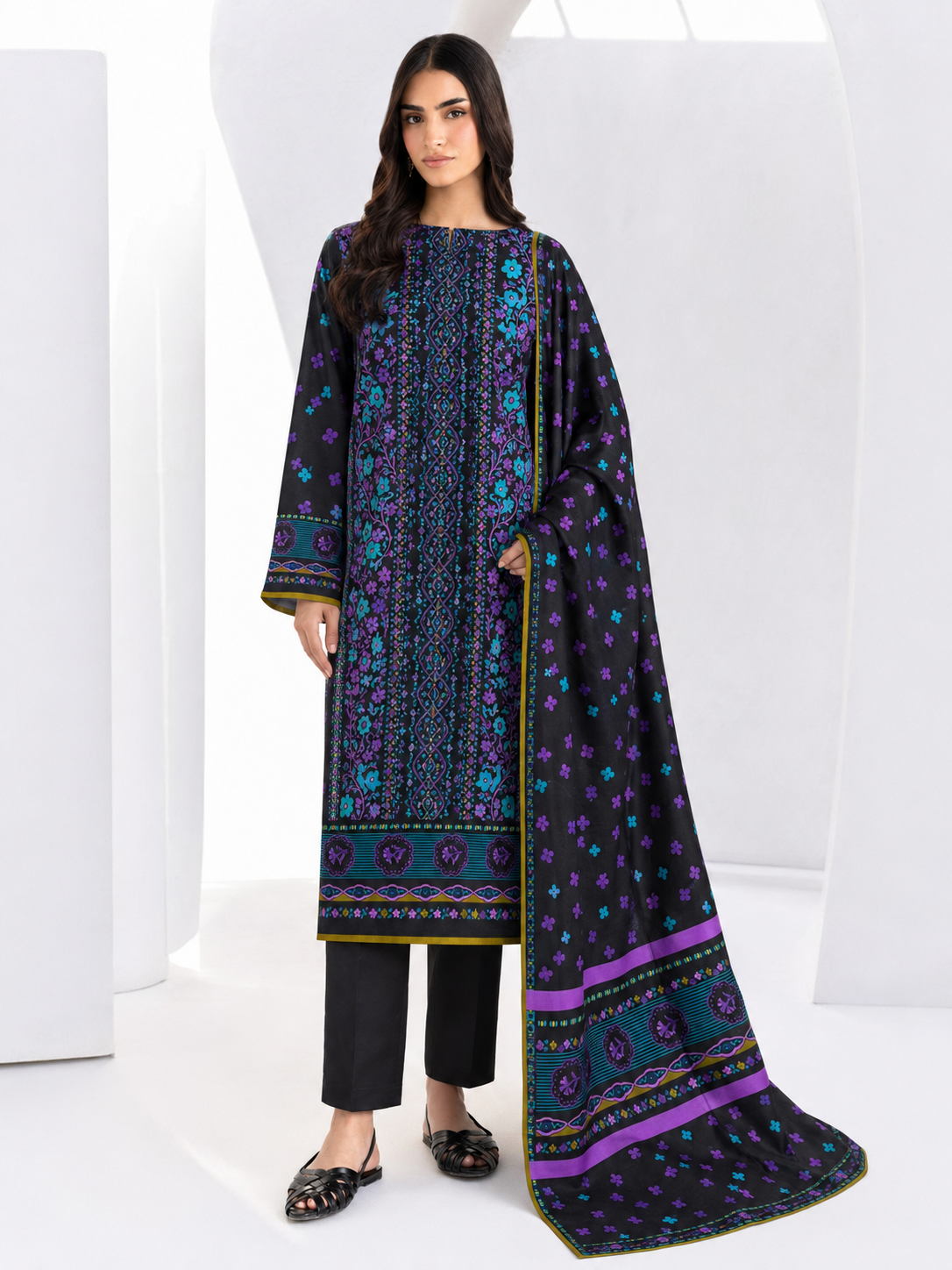 Maria B Linen Digital Printed 3 Piece | MB386