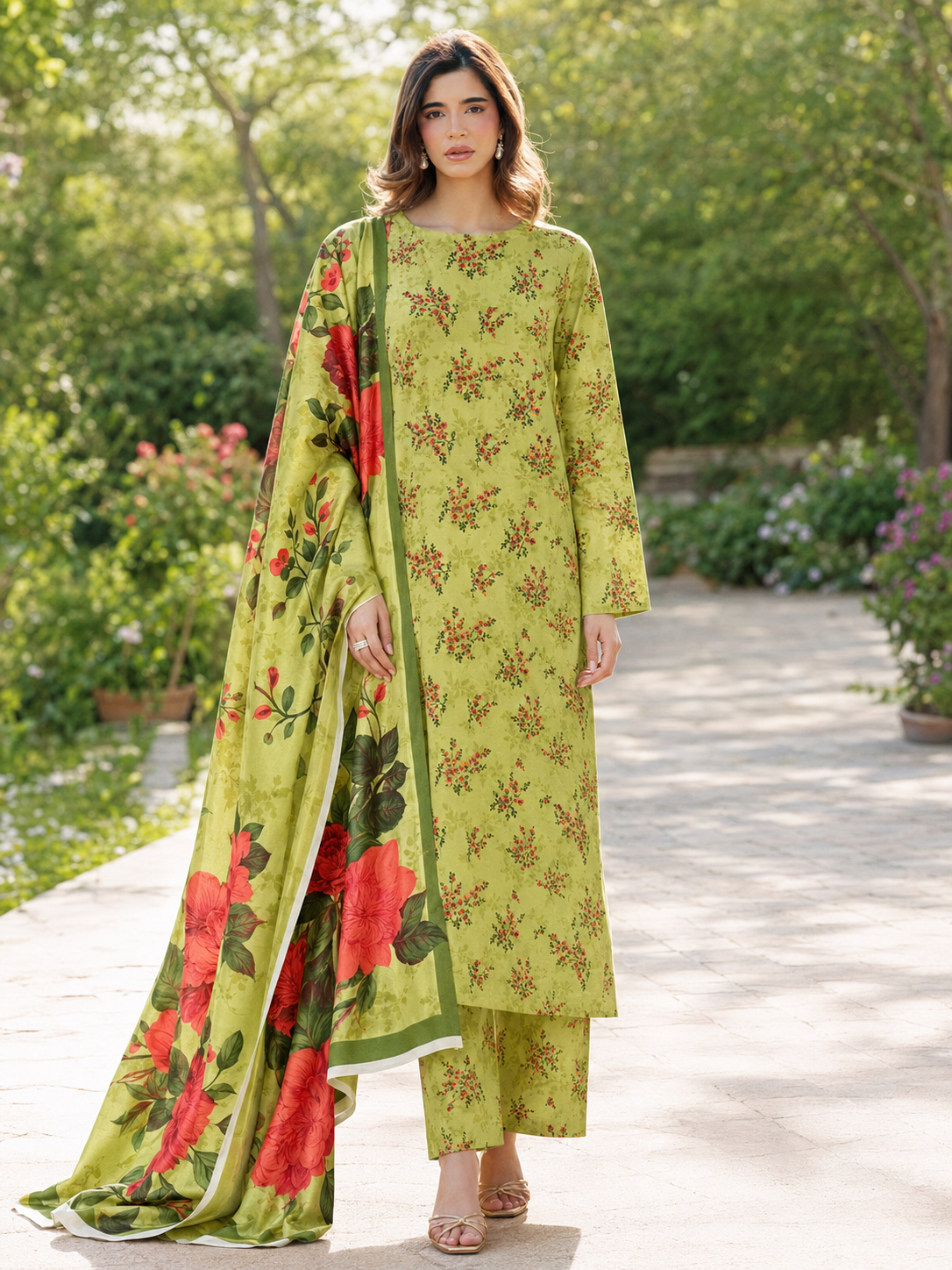Maria B Linen Digital Printed 3 Piece | MB385