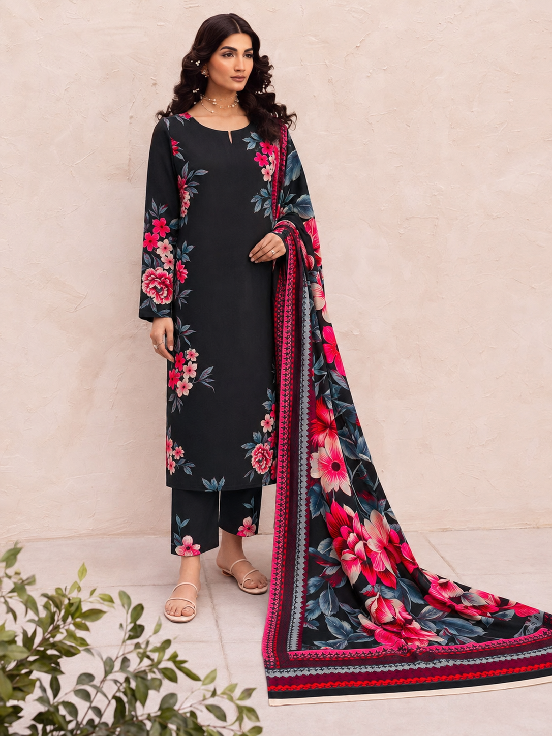 Maria B Linen Digital Printed 3 Piece | MB383