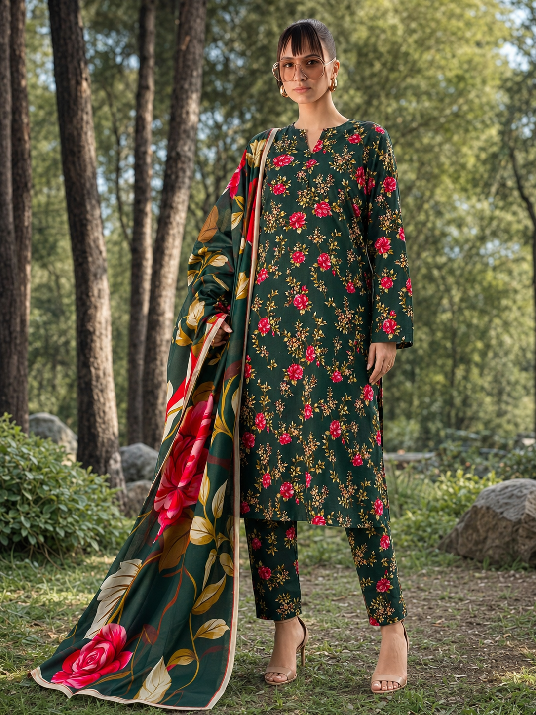 Maria B Linen Digital Printed 3 Piece | MB382
