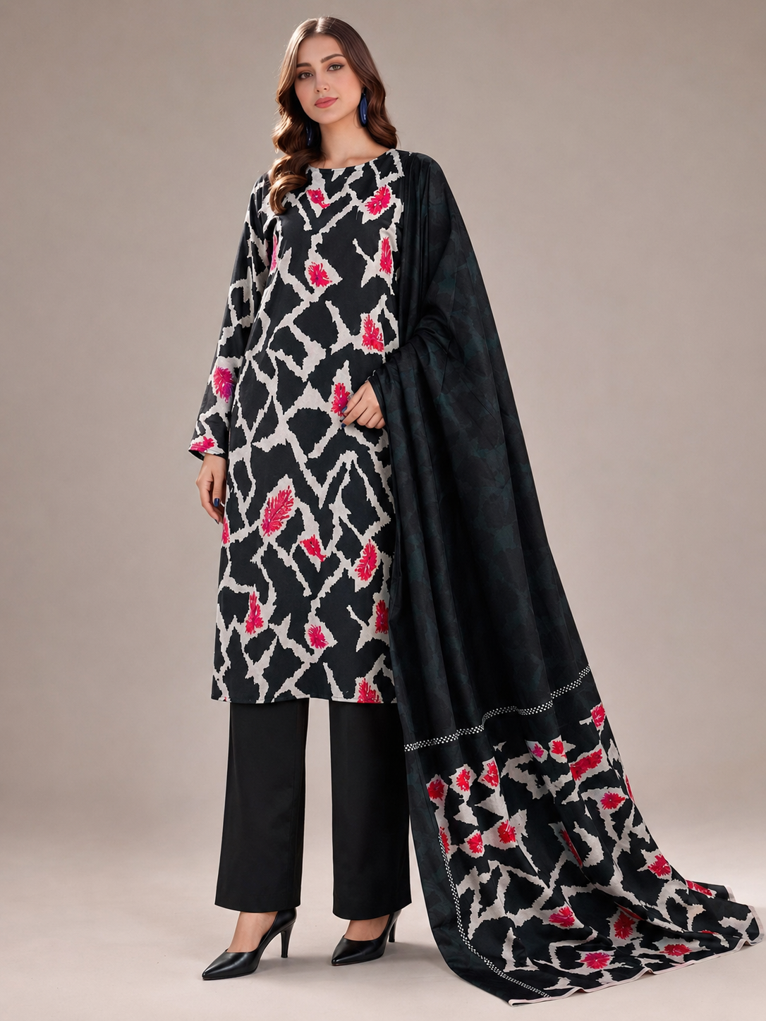 Maria B Linen Digital Printed 3 Piece | MB381