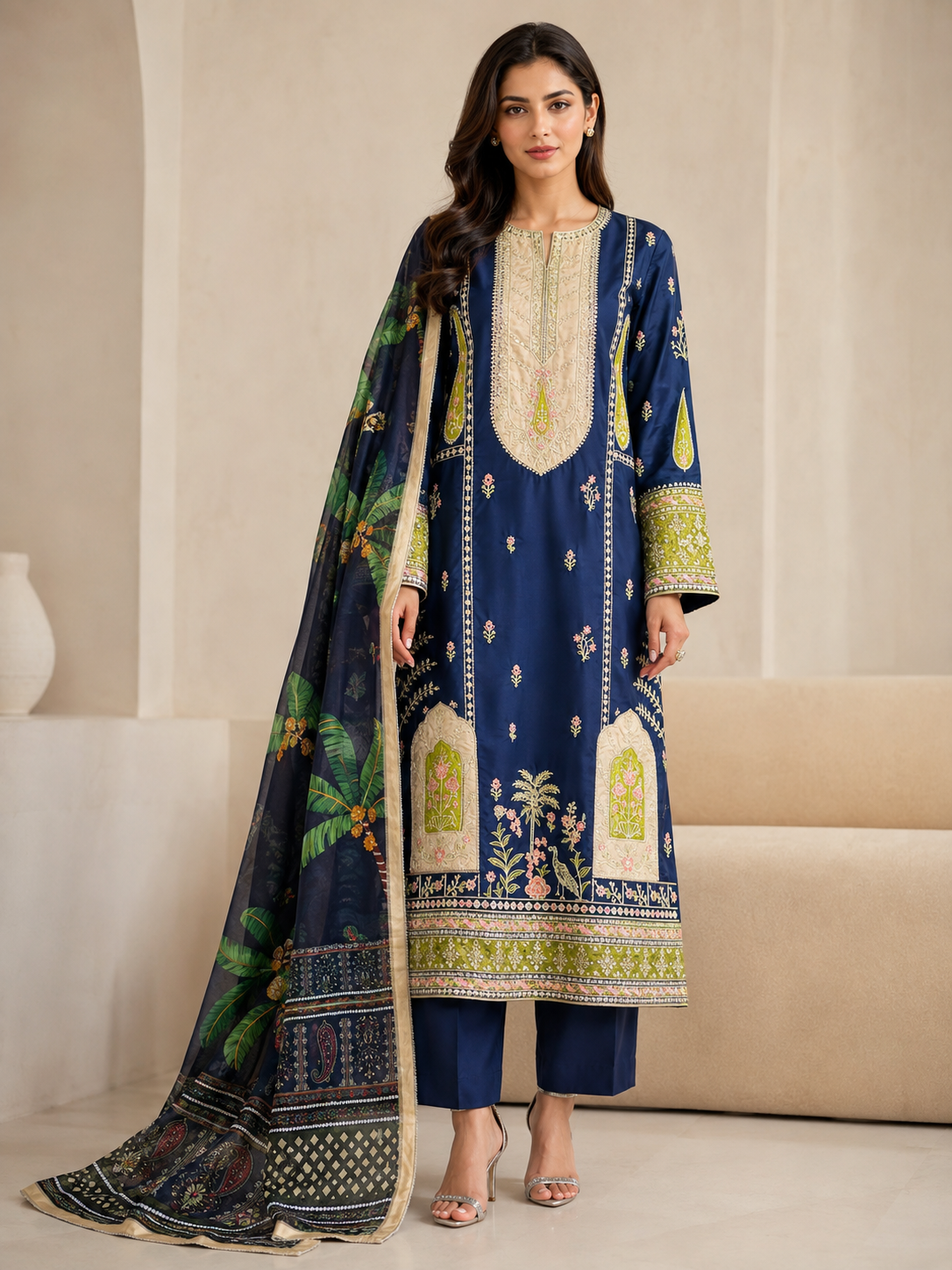 Ethnic Silk Embroidered 3 Piece | EC312