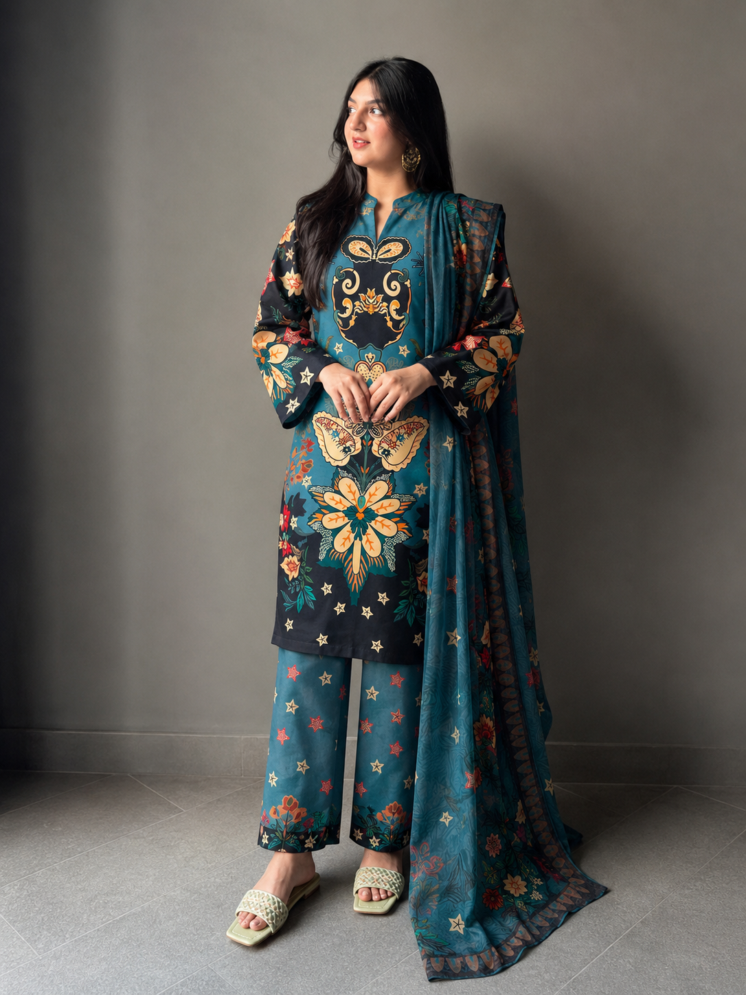 Maria B Silk Digital Printed 3 Piece | MB284