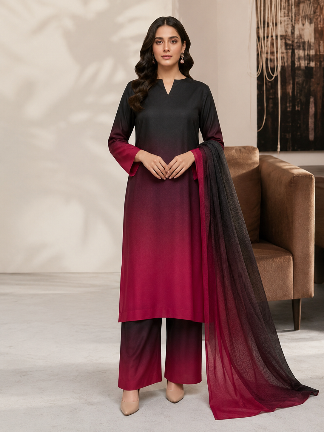 Maria B Silk Digital Printed 3 Piece | MB289