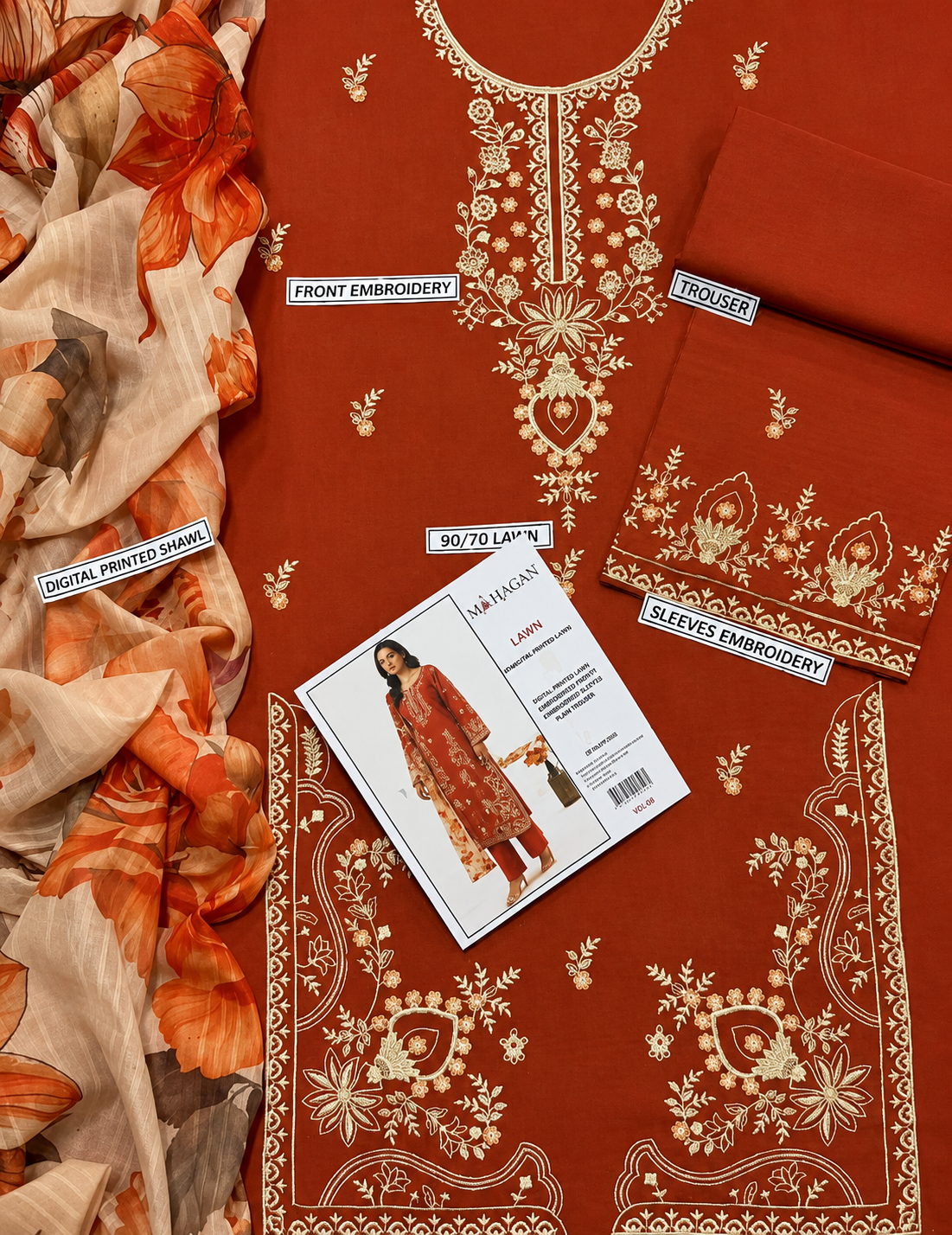 Urge Lawn Embroidered 3 Piece | UG246