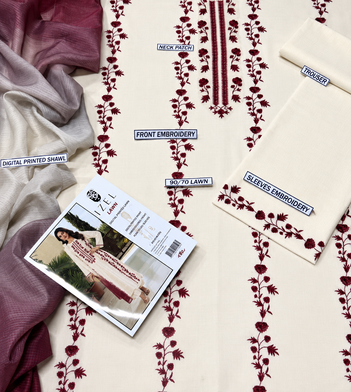 Urge Lawn Embroidered 3 Piece | UG241