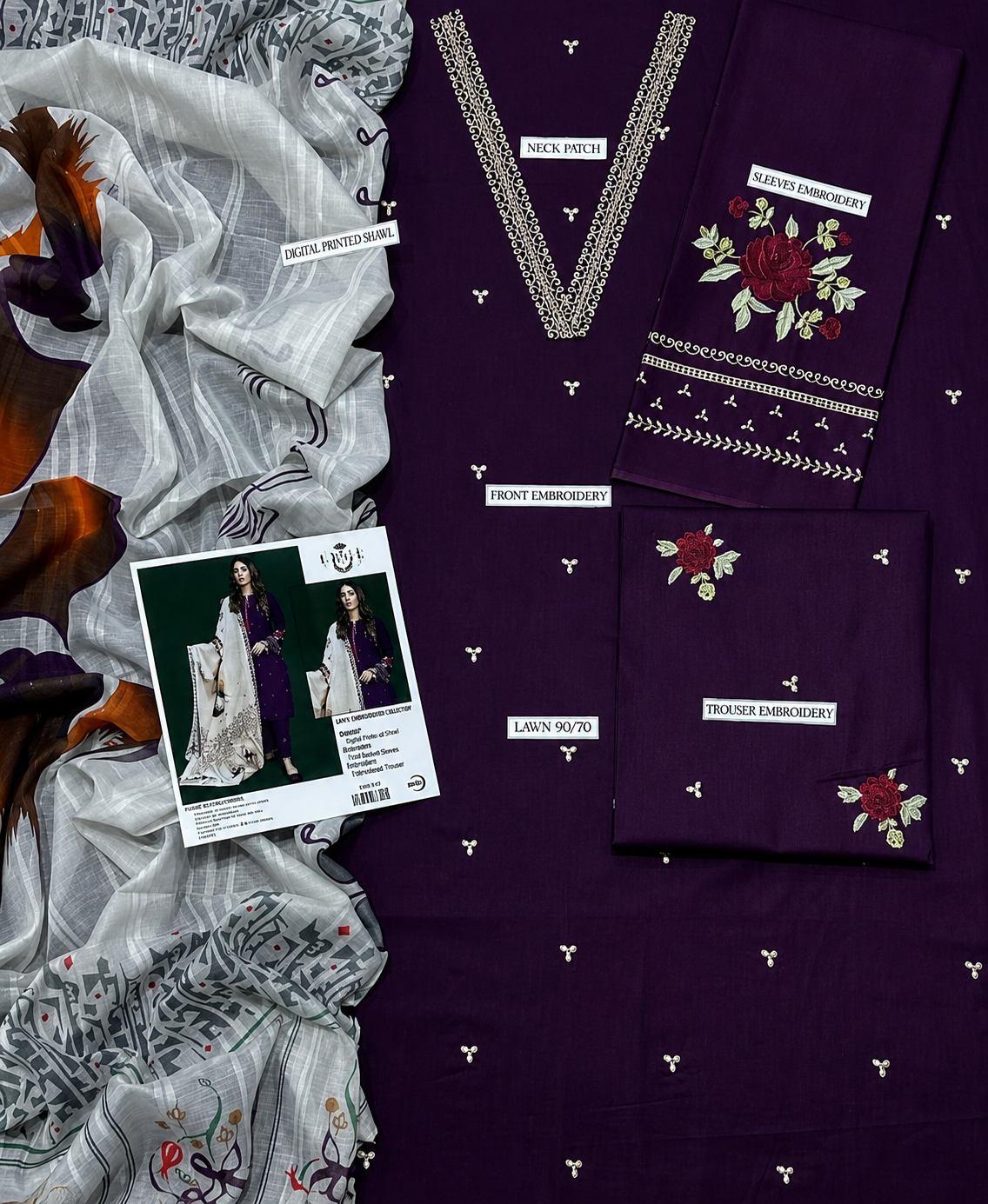 Urge Lawn Embroidered 3 Piece | UG250
