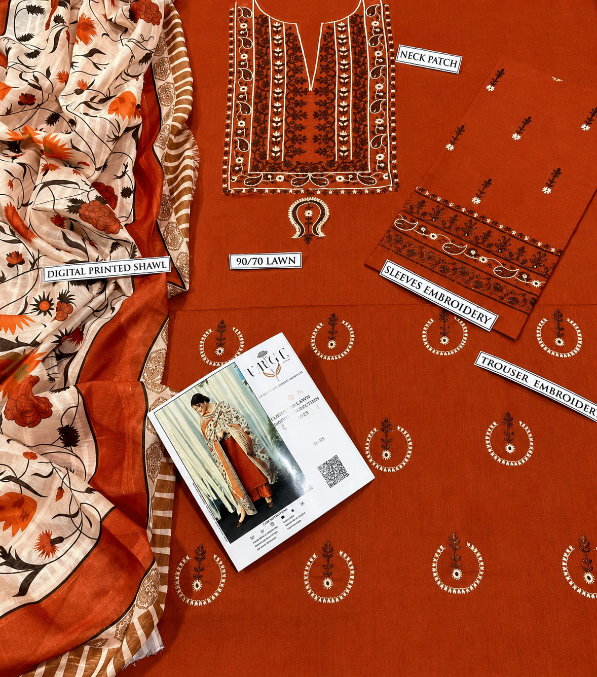 Urge Lawn Embroidered 3 Piece | UG244