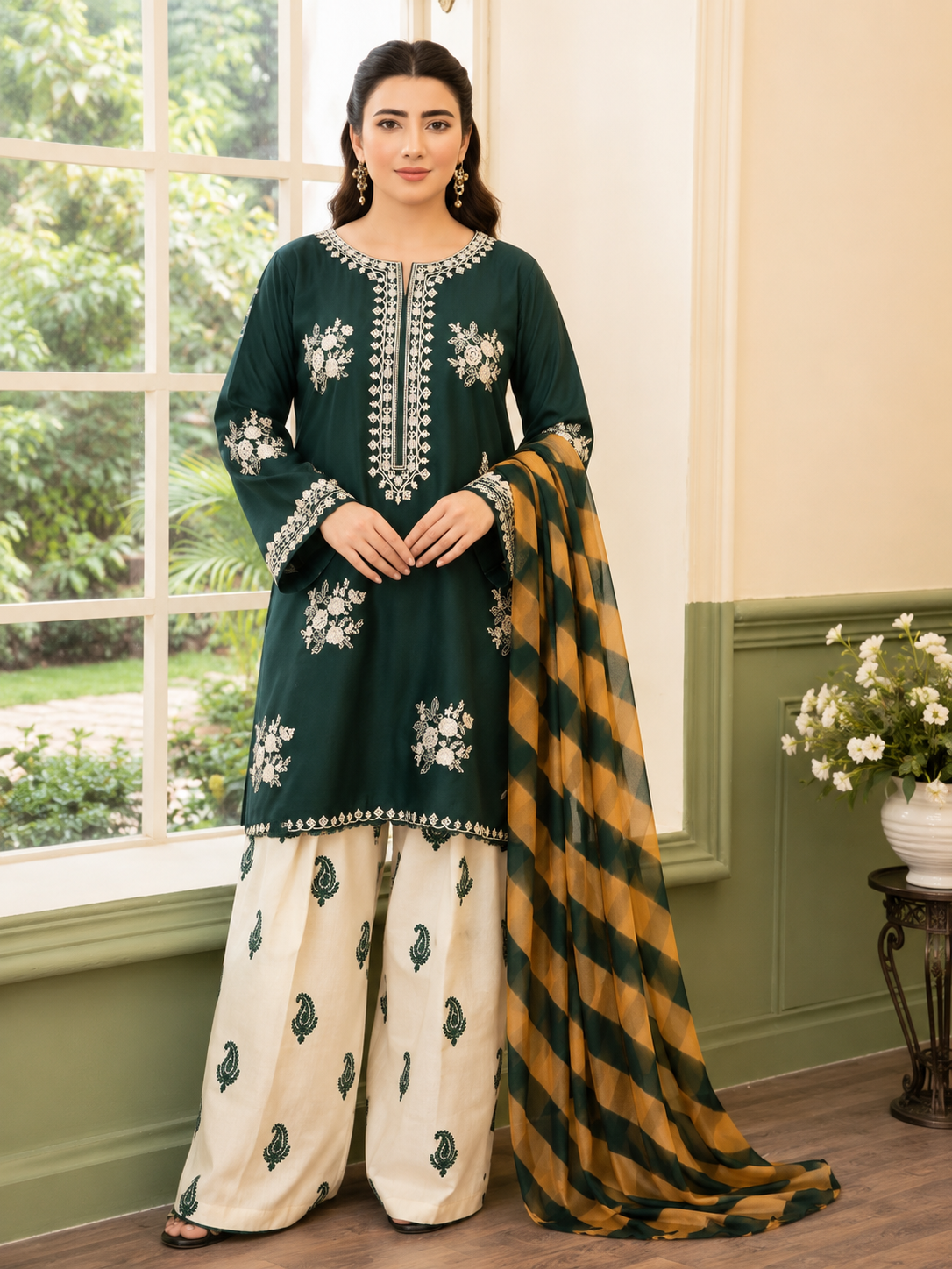 Nureh Lawn Embroidered 3 Piece | NH124