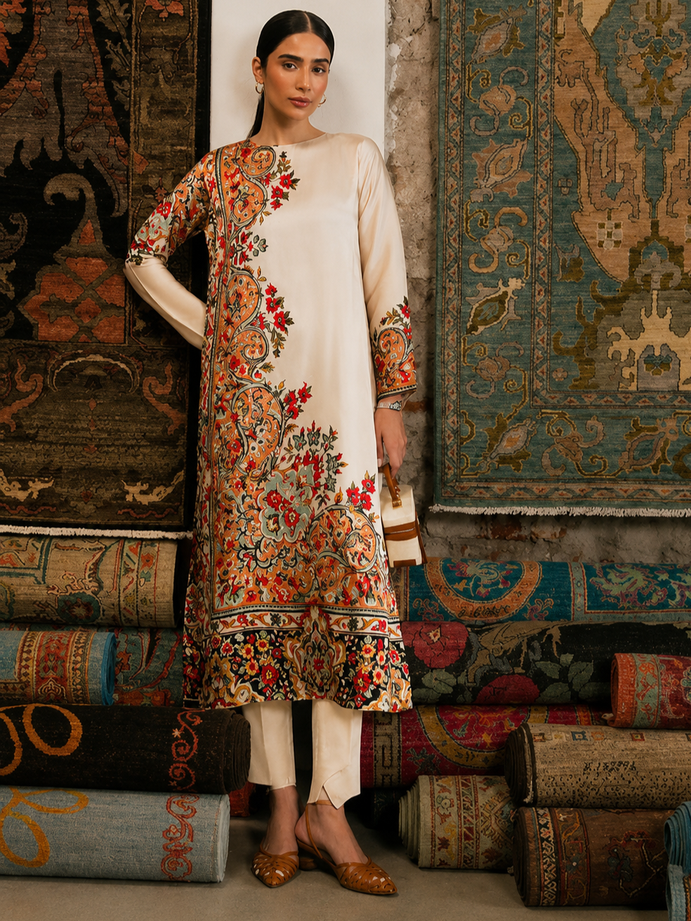 Maria B Silk Digital Printed 3 Piece | MB225