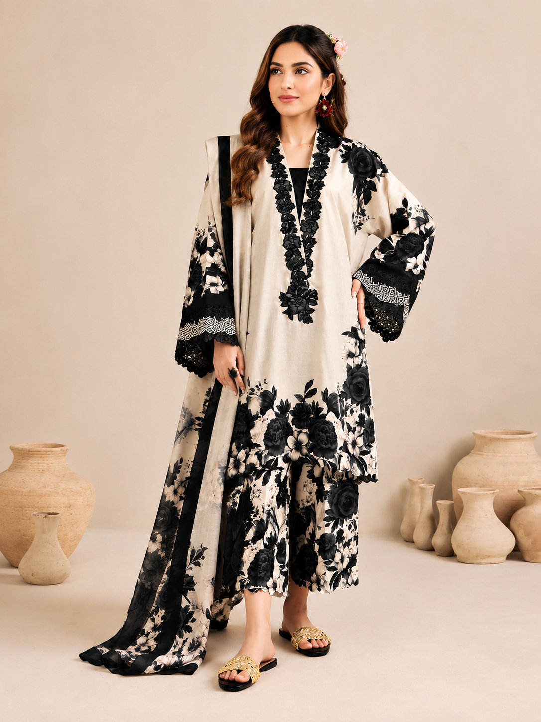 Maria B Silk Digital Printed 3 Piece | MB223