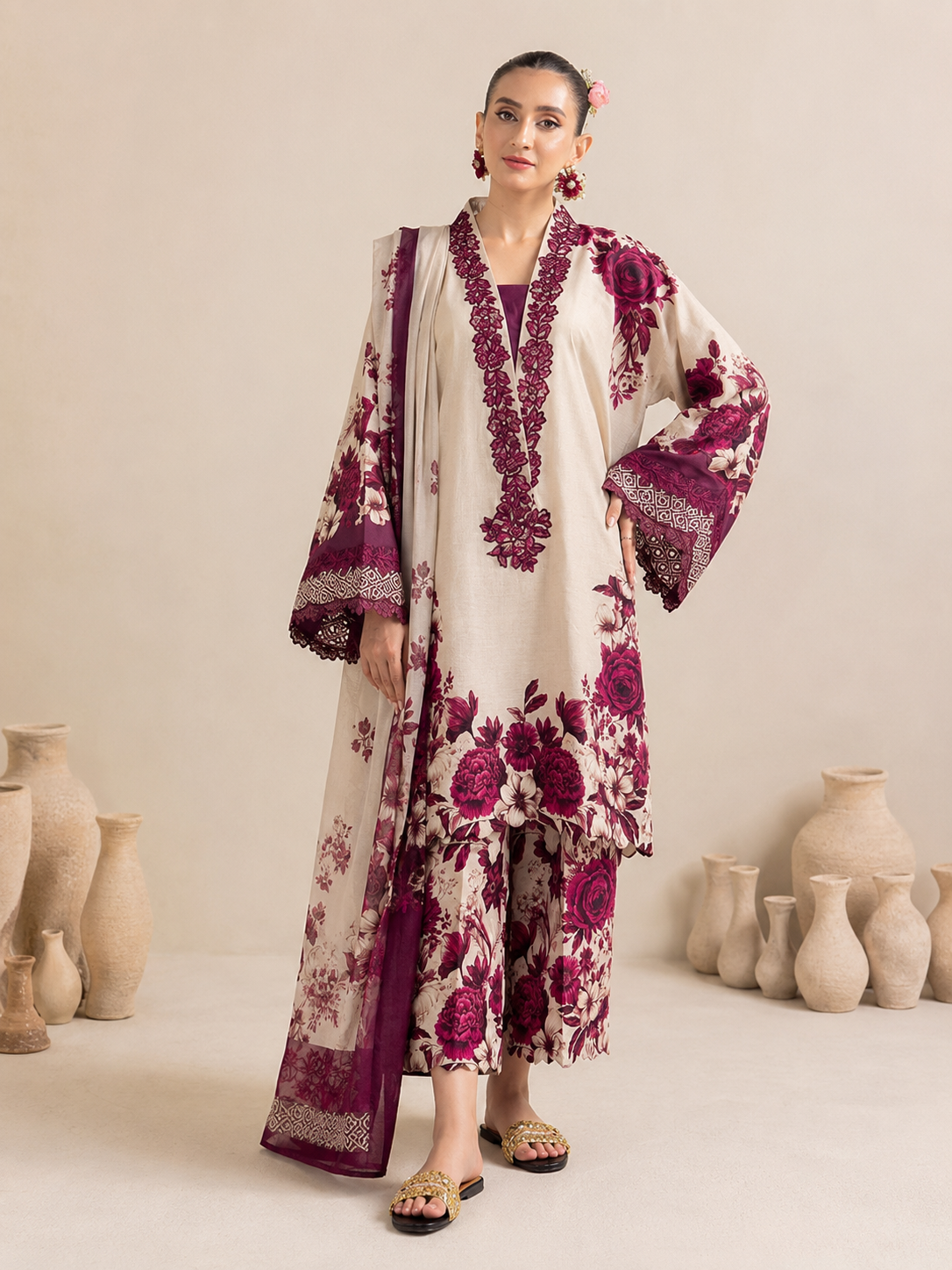 Maria B Silk Digital Printed 3 Piece | MB221