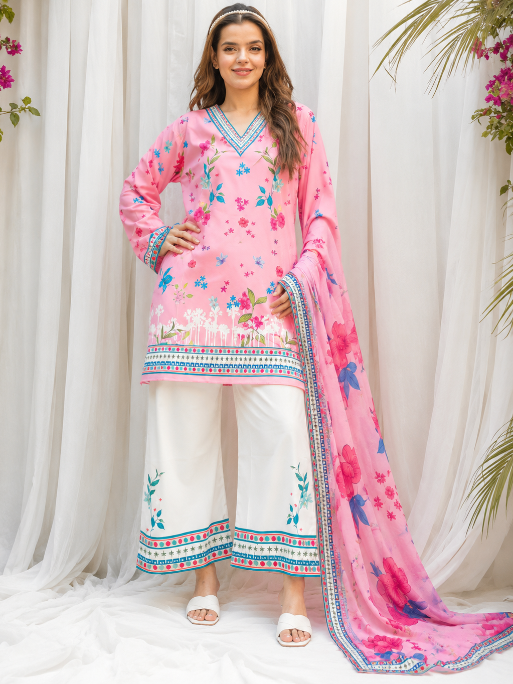 Maria B Silk Digital Printed 3 Piece | MB227