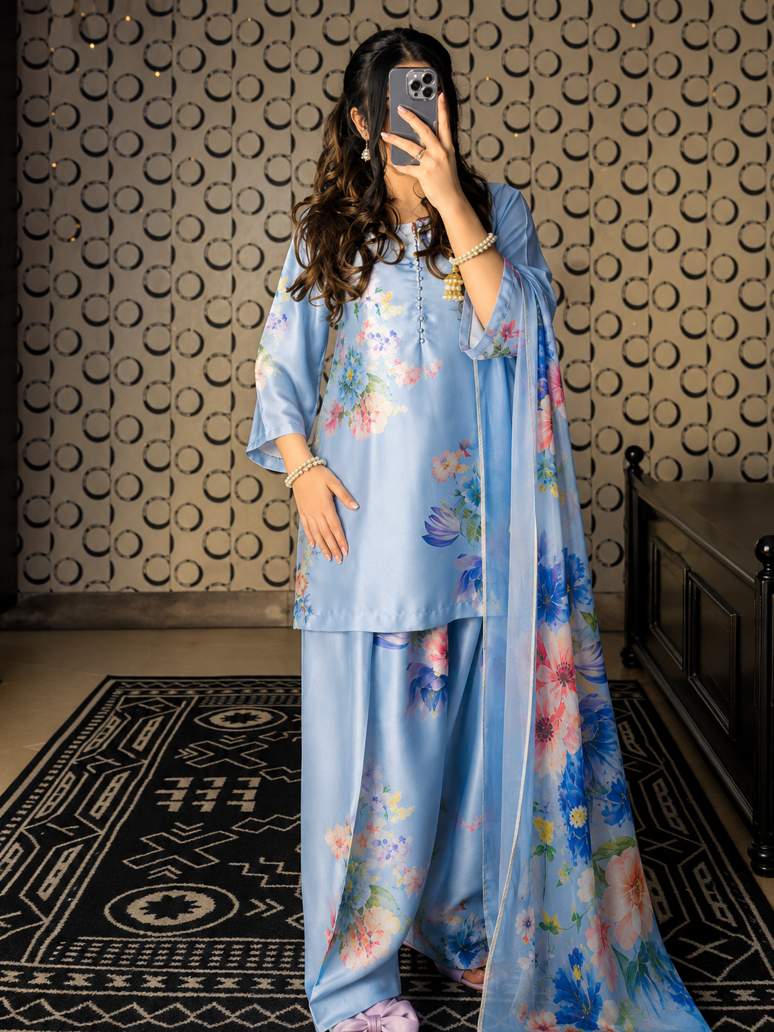Maria B Silk Digital Printed 3 Piece | MB228