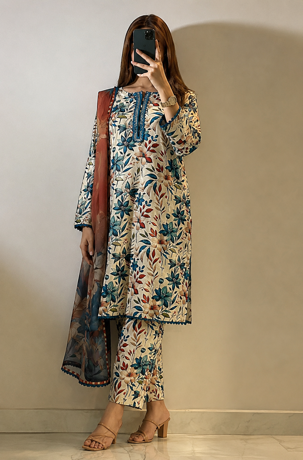 Maria B Silk Digital Printed 3 Piece | MB233