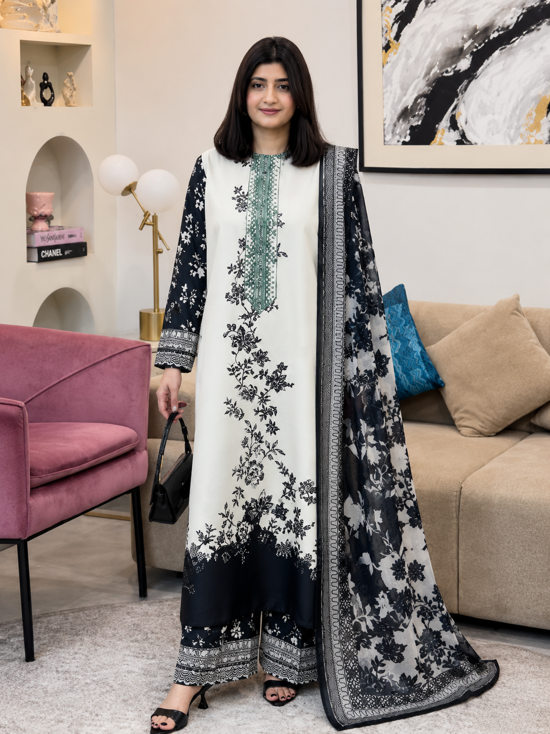Maria B Silk Digital Printed 3 Piece | MB232