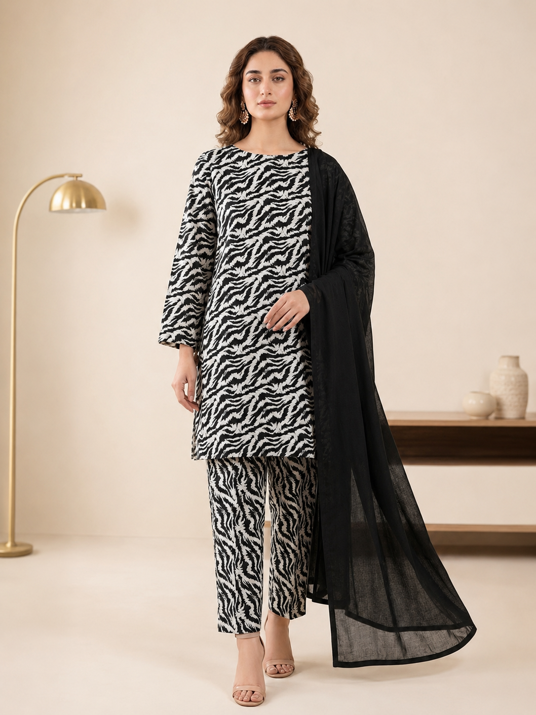 Maria B Silk Digital Printed 3 Piece | MB234
