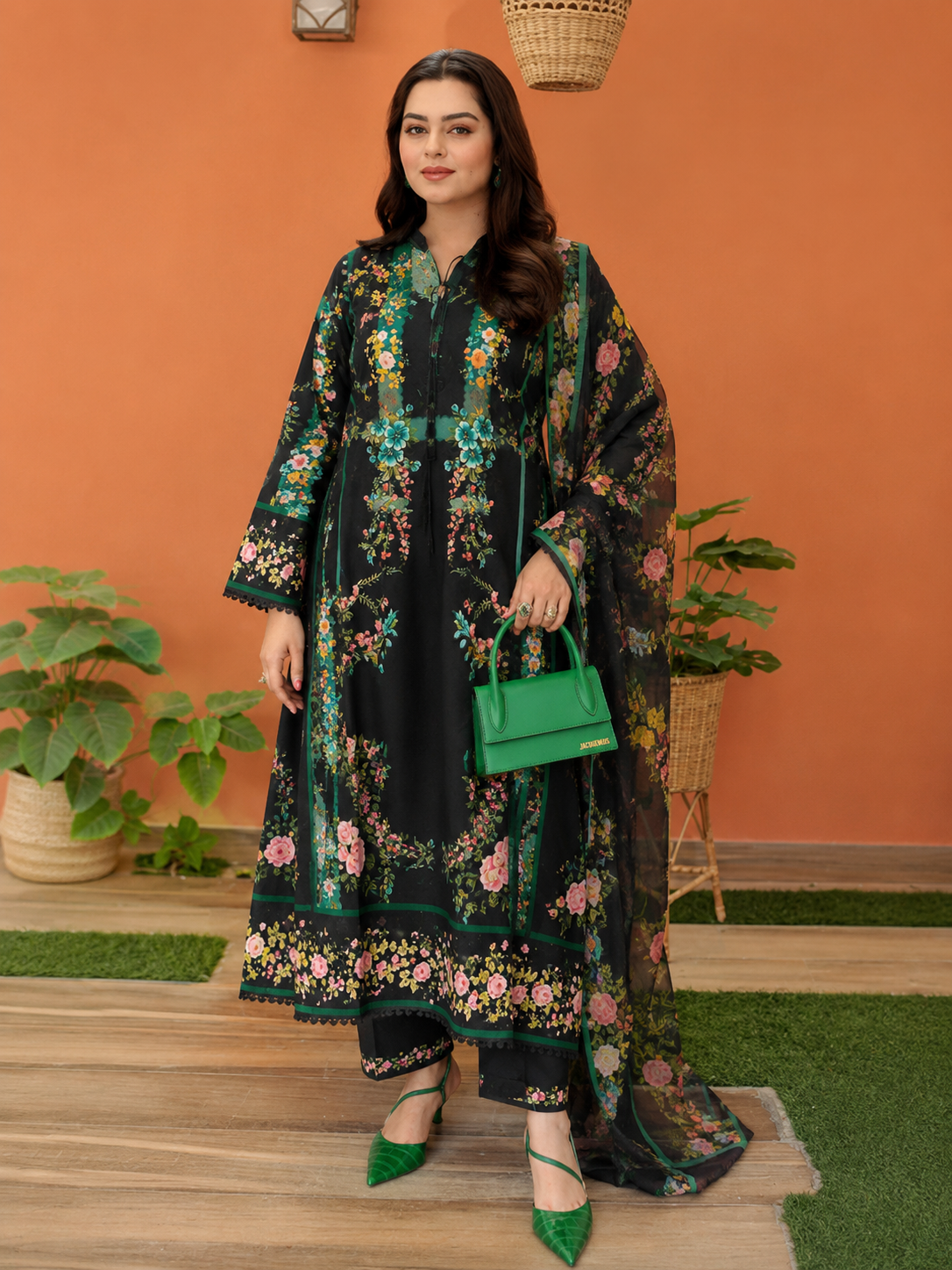 Maria B Silk Digital Printed 3 Piece | MB242