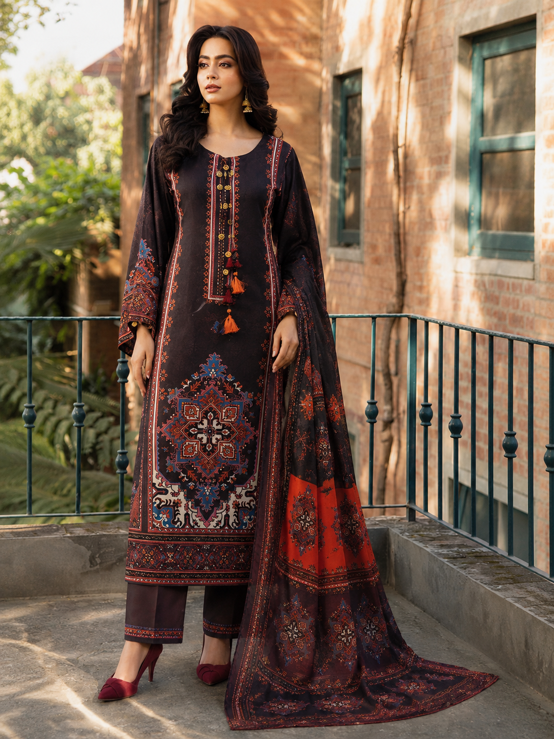 Maria B Silk Digital Printed 3 Piece | MB238