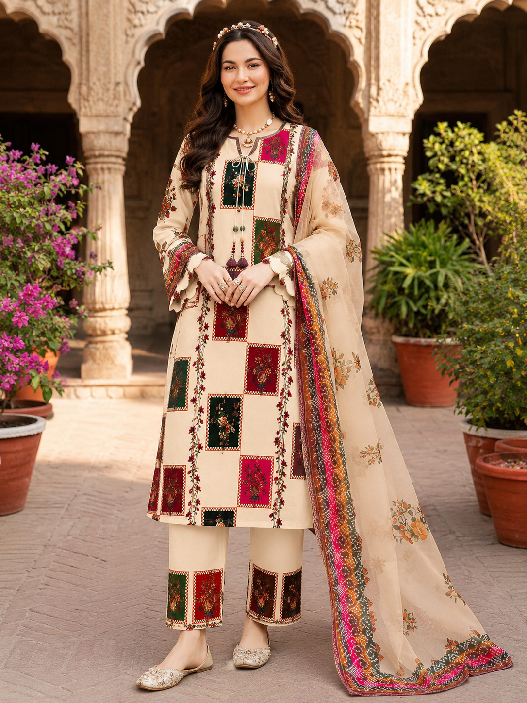 Maria B Silk Digital Printed 3 Piece | MB235