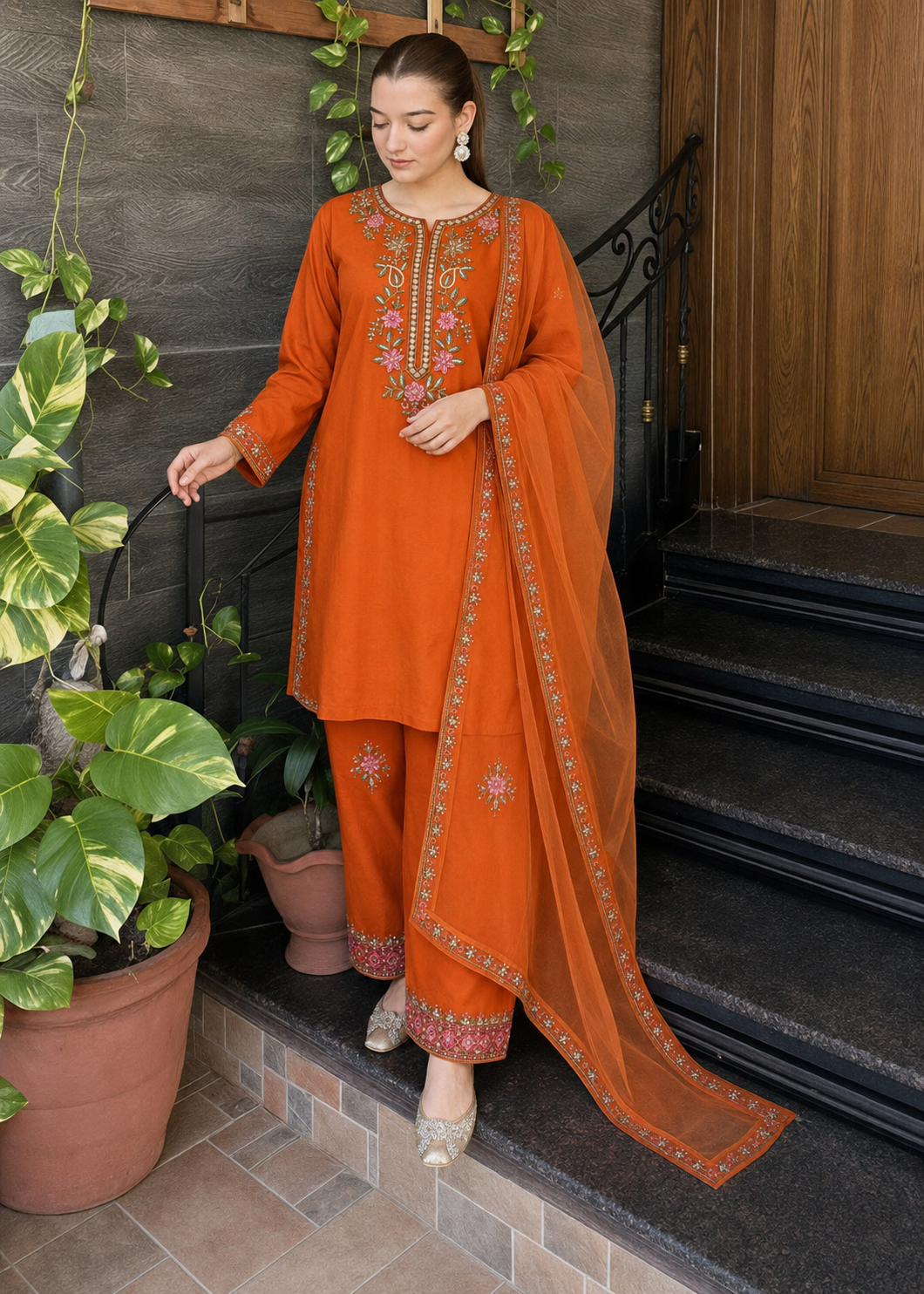 Laam Silk Embroidered 3 Piece | LM212