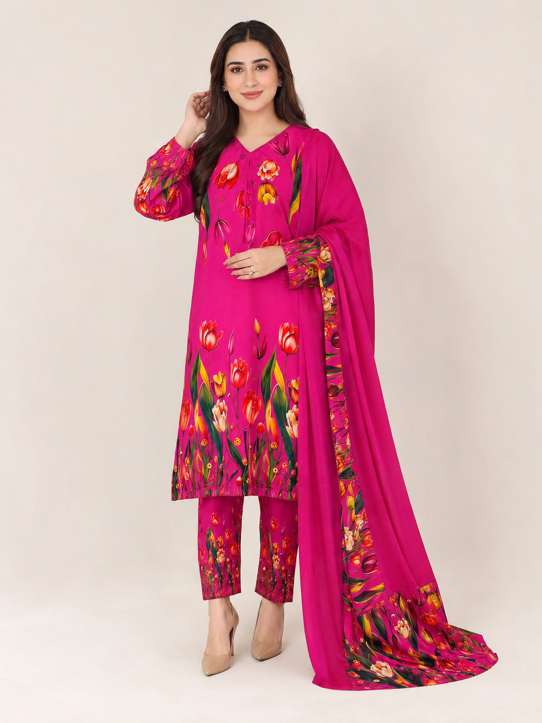 Maria B Silk Digital Printed 3 Piece | MB247