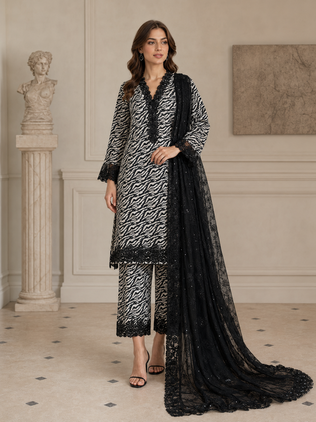 Maria B Silk Embroidered 3 Piece | MB248