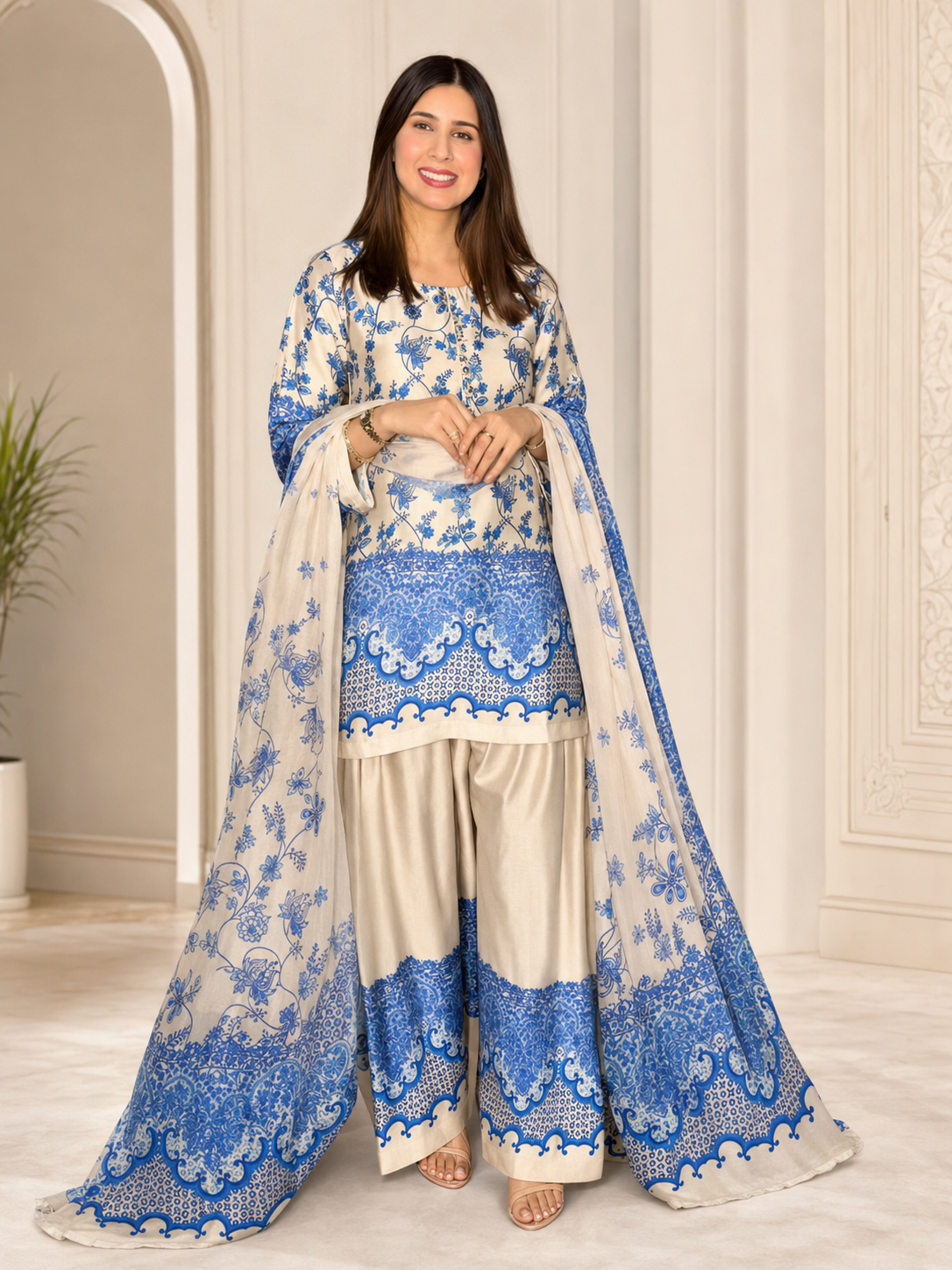 Maria B Silk Digital Printed 3 Piece | MB250
