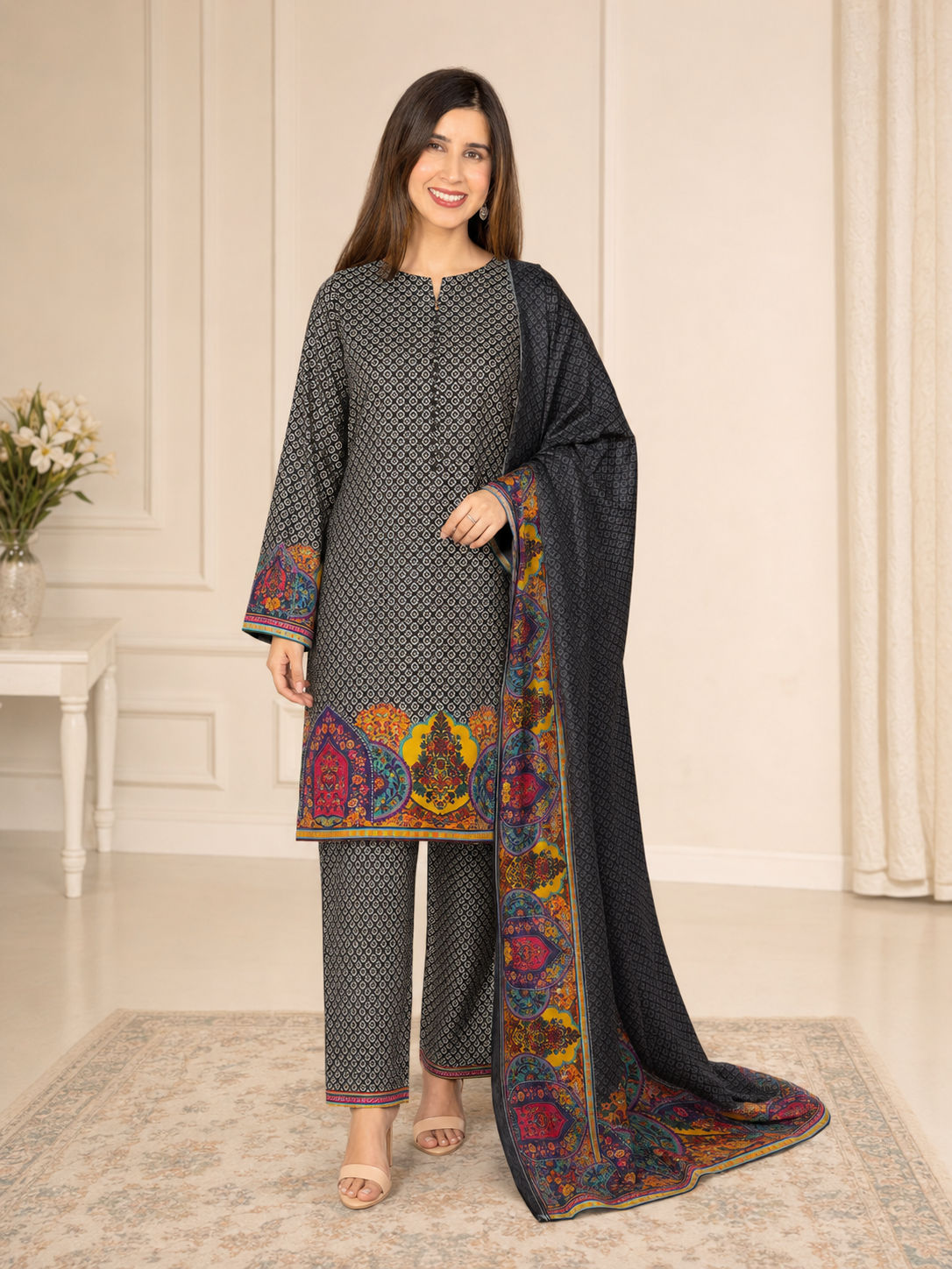 Maria B Silk Digital Printed 3 Piece | MB251