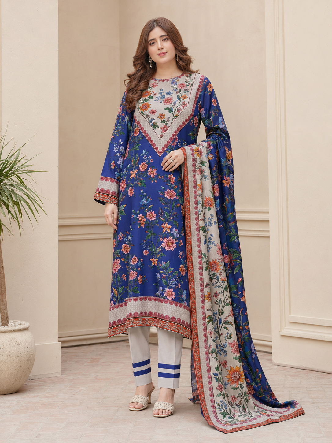 Maria B Silk Digital Printed 3 Piece | MB254