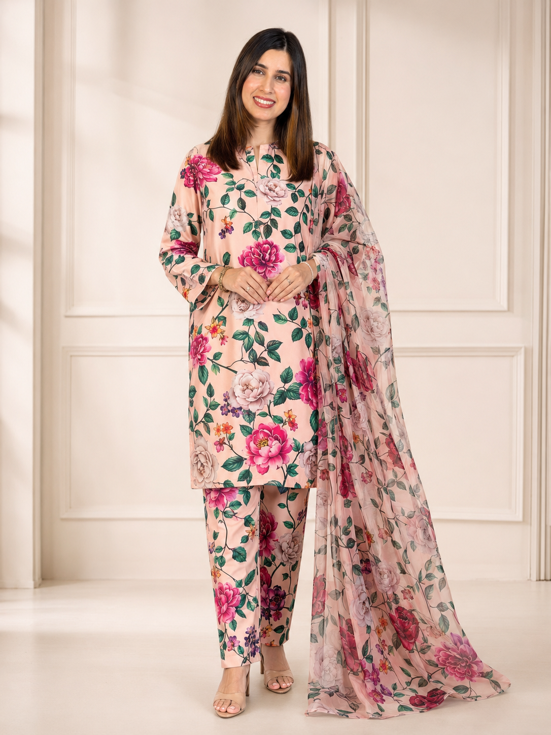 Maria B Silk Digital Printed 3 Piece | MB255