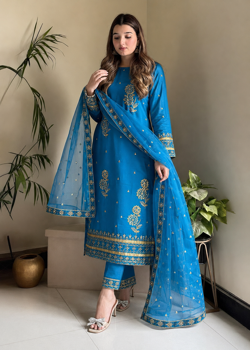 Laam Silk Embroidered 3 Piece | LM213