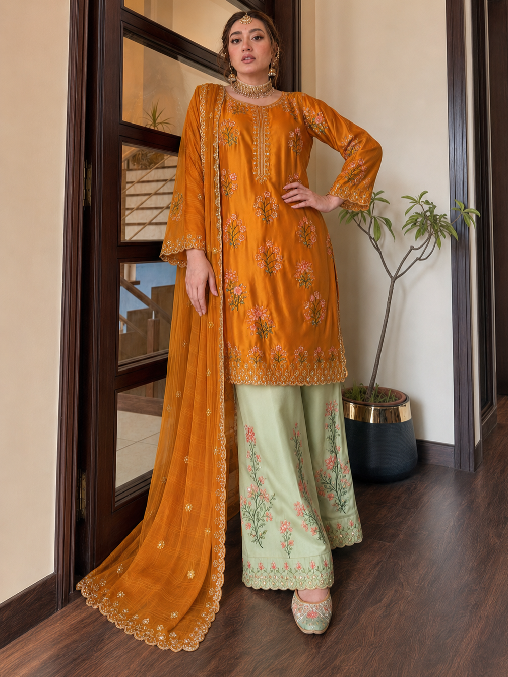Zainab Chottani Silk Embroidered 3 Piece | ZC401