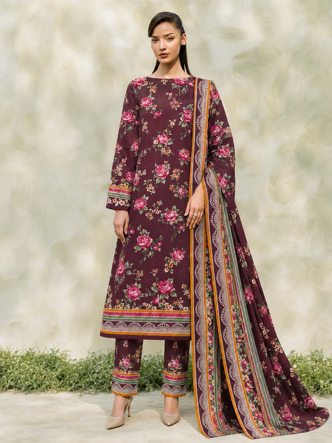 Maria B Linen Digital Printed 3 Piece | MB307
