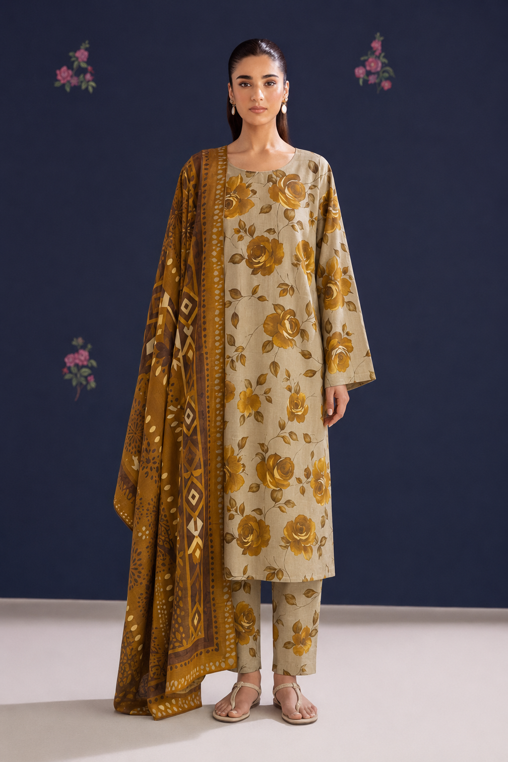 Maria B Linen Digital Printed 3 Piece | MB316