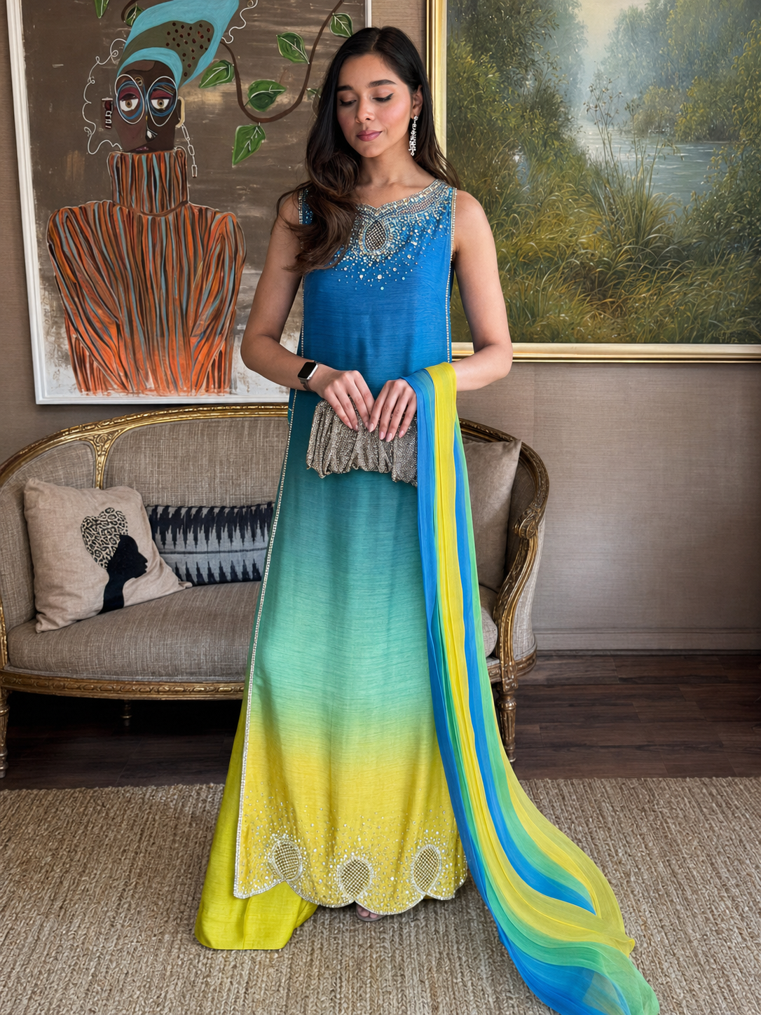 Farida Hassan Silk Embroidered 3 Piece | FH200