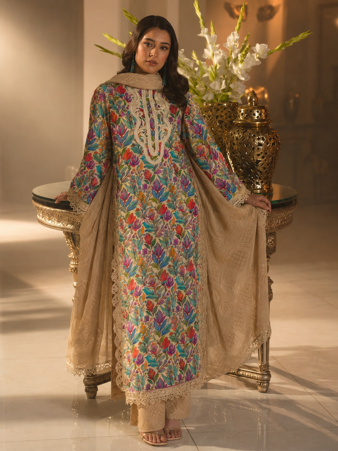 Maria B Silk Digital Printed 3 Piece | MB210