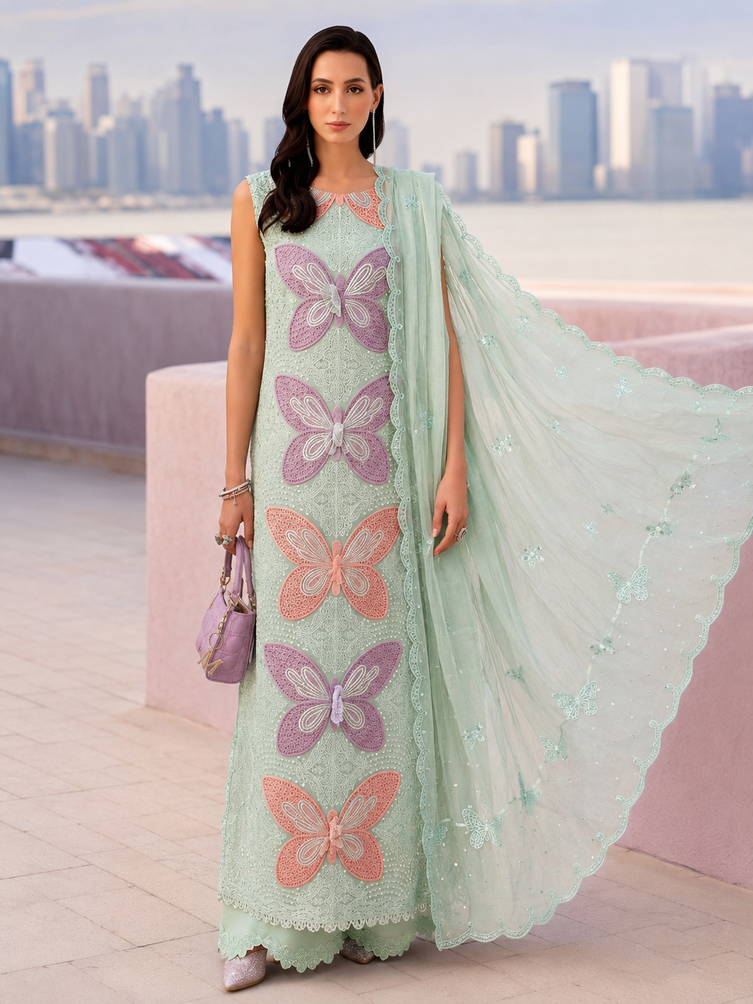Maria B Lawn Embroidered 3 Piece | MB182