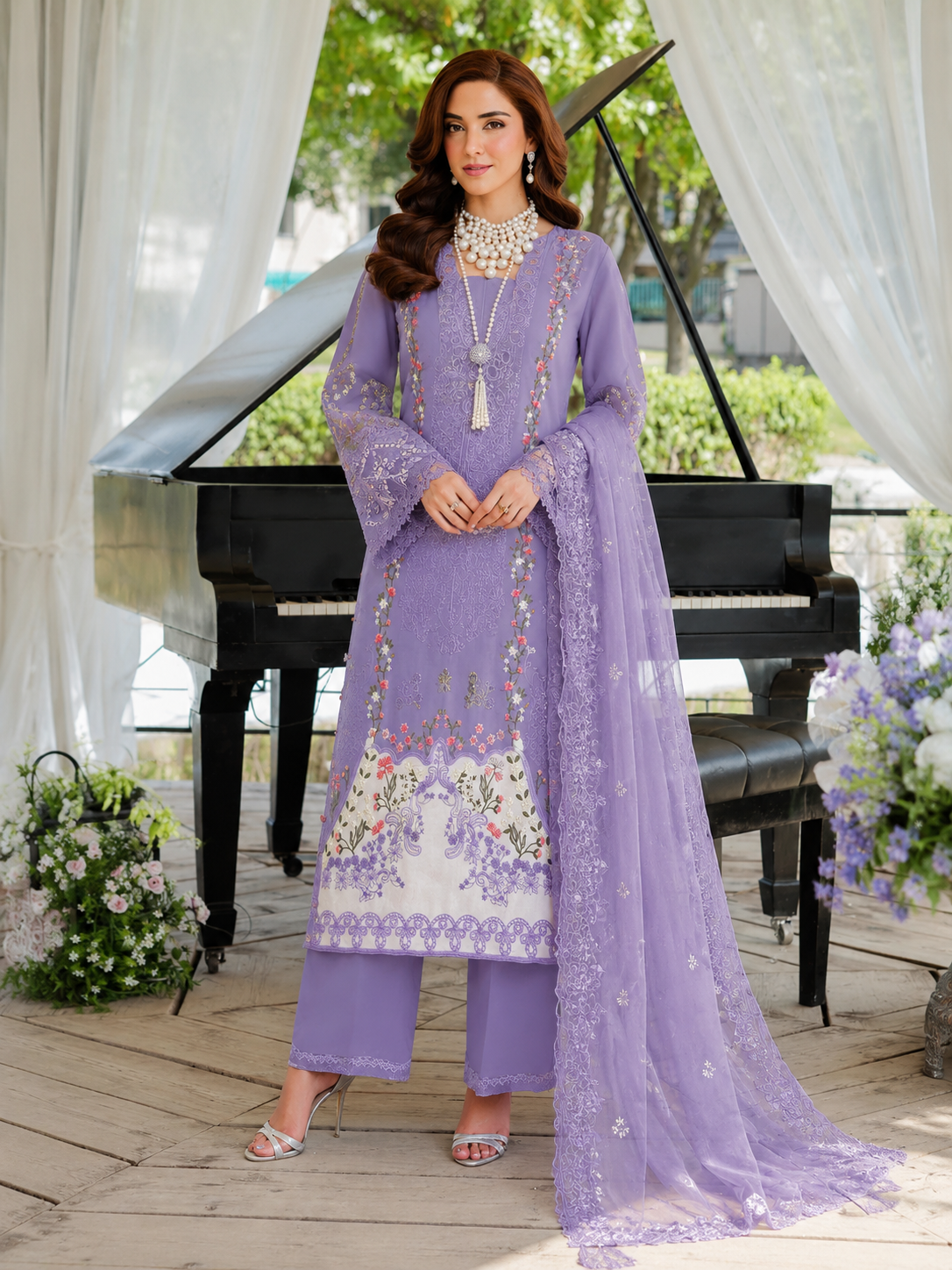 Elaf Lawn Embroidered 3 Piece | EF400